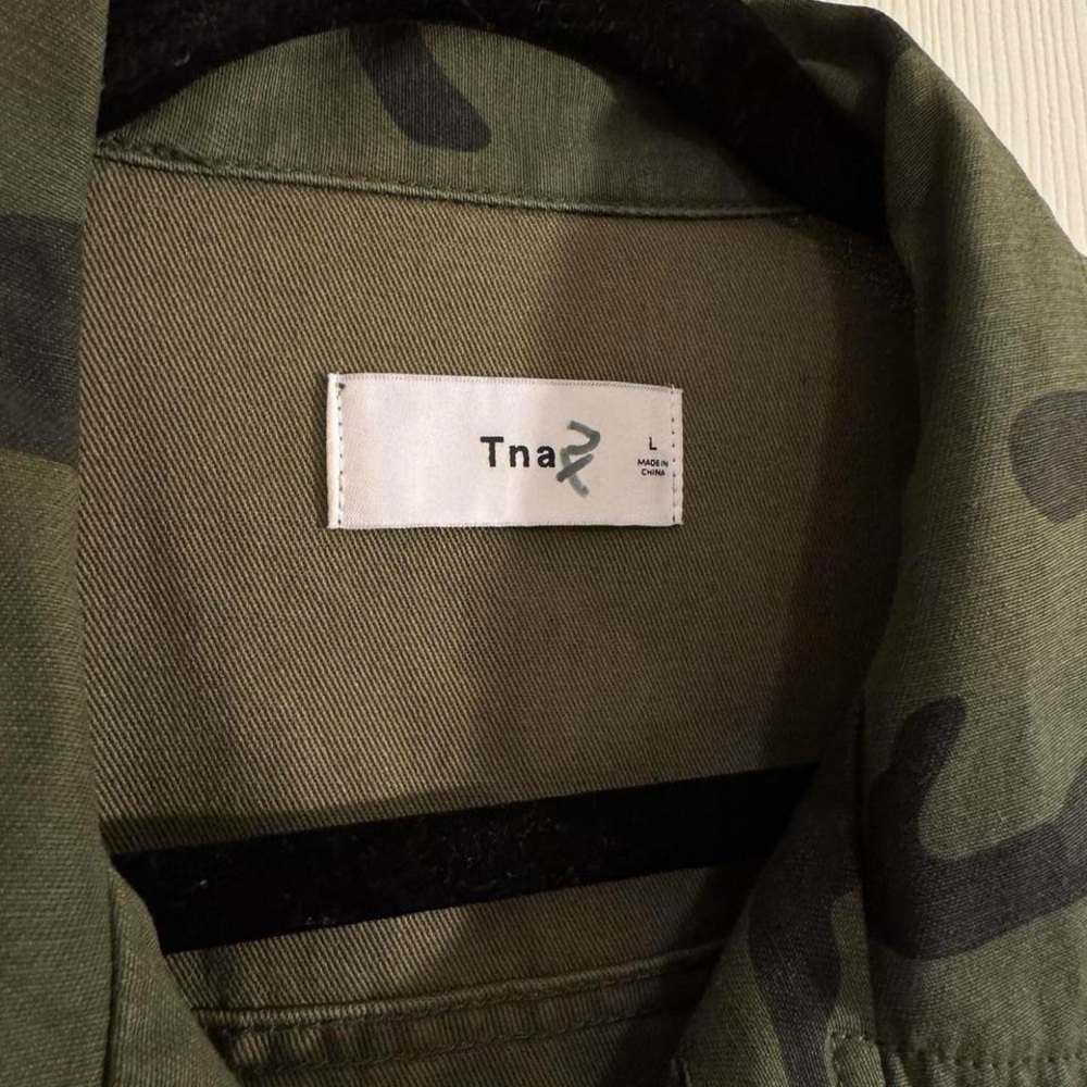 TNA Aritzia Surplus Camo Jacket Cotton Military Field Coat Green Large - Picture 5 of 8